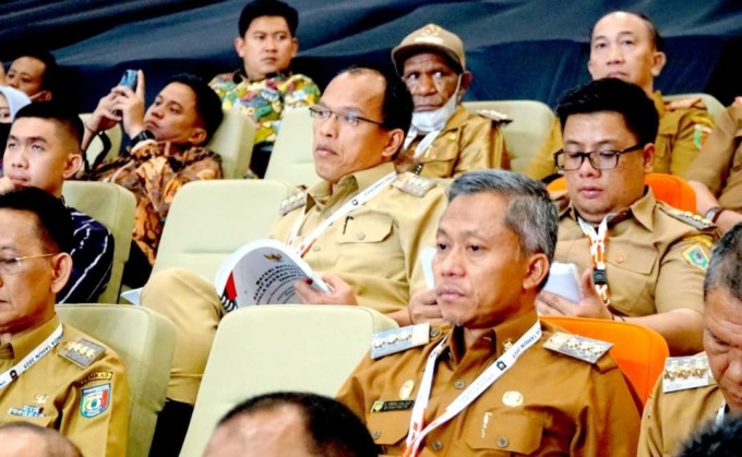 HADIR: Bupati Humbahas Dosmar Banjarnahor, saat mengikuti Rakornas Kepala Daerah dan Forkopimda se-Indonesia 2023 di SICC, Sentul, Jawa Barat, baru-baru ini.