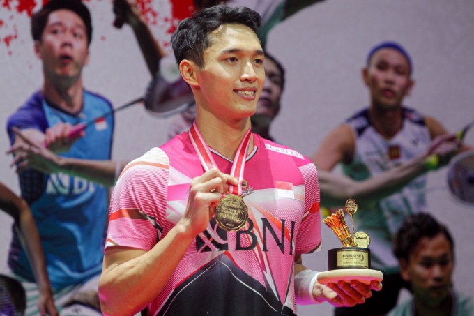 JUARA: Jonatan Christie menjuarai Indonesia Masters 2023.