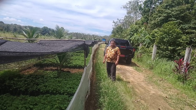 Kepala Dinas Pertanian Labuhanbatu Agus Salim Ritonga saat melakukan kunjungan ke kelompok tani binaan di Desa Kampung Dalam.
