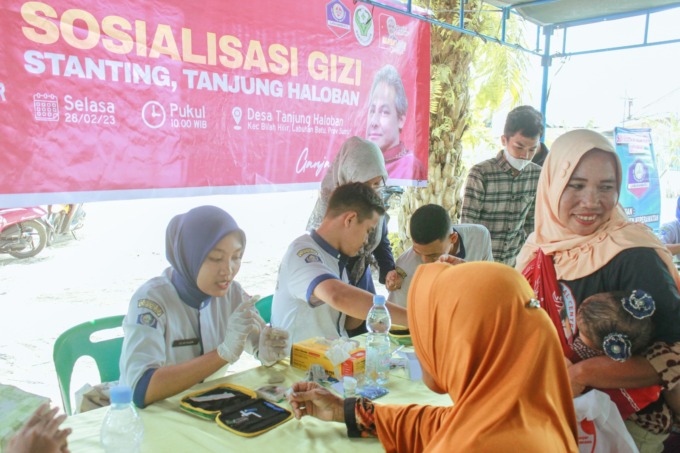 GMC Sumut menggelar sosialisasi soal bahaya dan cara pencegahan stunting di Tanjung Haloban, Kabupaten Labuhan Batu, Sumatera Utara, Sabtu (4/3/2023).(Ist)