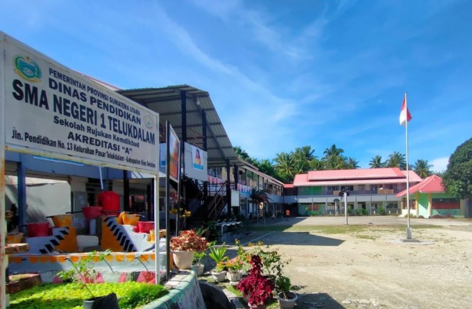 Gedung SMA Negeri 1 Telukdalam, Nias Selatan.Eriusman Duha/Sumut Pos.