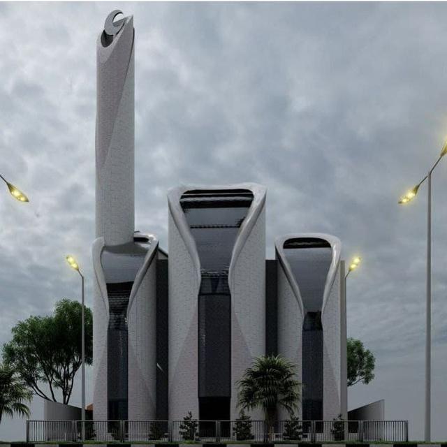 MODERN:  Masjid rancangan Gubernur Jawa Barat Ridwan Kamil di Palestina,  Masjid Syeikh Azlin, bergaya modern.