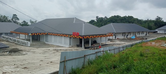 Kondisi terbaru pembangunan RS Pratama Lologolu Nias Barat, Selasa (25/04/2023). (IST)