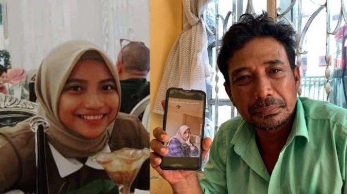SEMASA HIDUP: Foto Mahira Dinabila semasa hidup ketika bersama ayah kandungnya Pariono