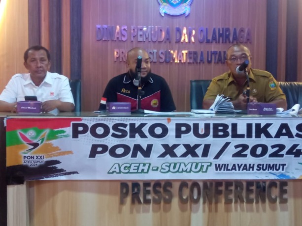 KETERANGAN: Kabid Binpres POBSI Sumatera Utara Resa Rangkuti saat memberi keterangan di Posko Publikasi PON XXI/2024. (IST)