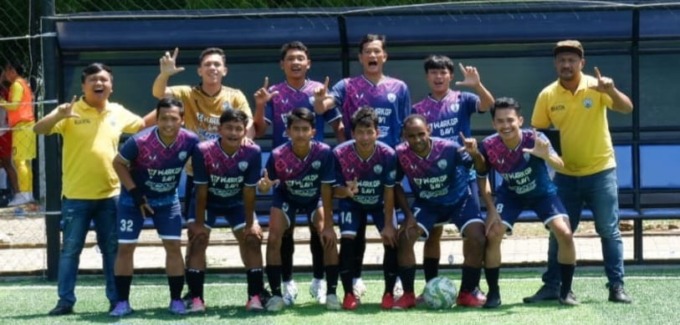 TAMPIL: Pemain dan pelatih Lalit Dua FC tampil di Minisoccer Piala Gubsu 2023. (IST)