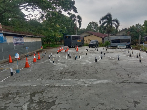 Lapangan praktik uji SIM C di Polres Binjai.Istimewa/Sumut Pos.