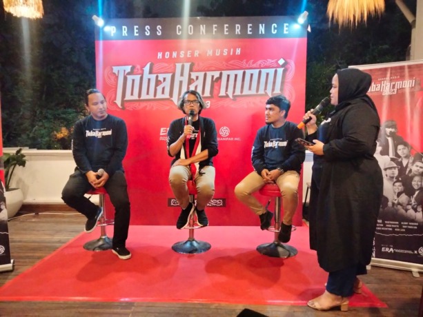 Arif dari Era Production bersama Vicky Sianipar dan Arif dari Lebah Begantong bicara soal Konser Toba Harmoni 2023 (Triadi Wibowo)