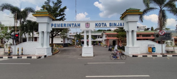 DEPAN: Balai Kota Binjai, Jalan Jenderal Sudirman tampak dari depan.Teddy Akbari/Sumut Pos.