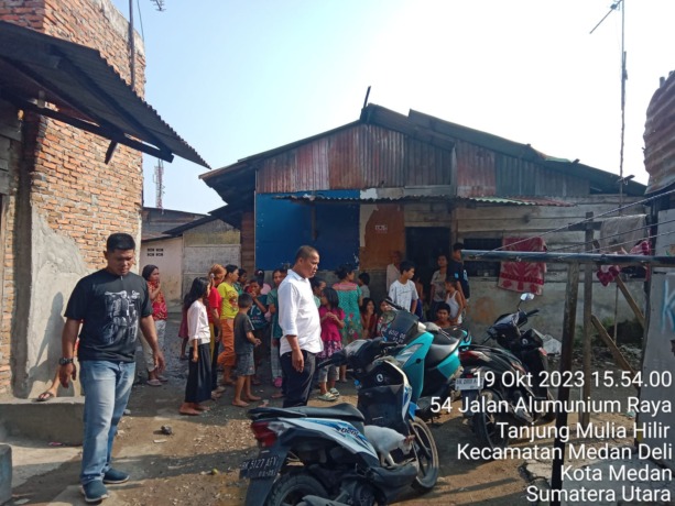GEREBEK: Satuan Narkoba (Sat Narkoba) Polres Pelabuhan Belawan menggelar operasi Grebek Kampung Narkoba (GKN) di Jalan Alumunium Raya, Gang Impian, Lingkungan 19, Kelurahan Tanjung Mulia Hilir, Kecamatan Medan Deli, Kamis (19/10/2023).