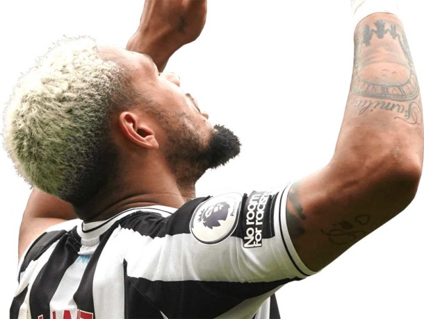 MISI MENANG:  Gelandang Newcastle United asal Brasil Joelinton siap memberi kekalahan perdana bagi Arsenal di Liga Inggris musim ini, saat bersua di St James Park, Minggu (5/11) dini hari pukul 00.30 WIB.
