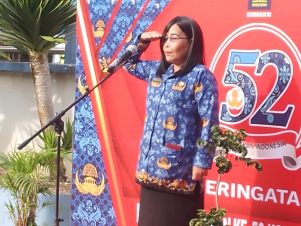 UPACARA: Kantor Imigrasi Kelas II TPI Belawan menggelar Upacara memperingati HUT (Hari Ulang Tahun) Kopri ke 52 tahun 2023 yang dilaksanakan di Lapangan Apel Jalan Serma Hanafiah Kelurahan Belawan l Kecamatan Medan Belawan, Rabu (29/11/2023).