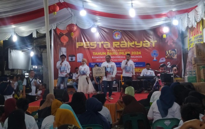 KITA menggelar Pesta Rakyat menyambut Tahun Baru Imlek 2024 di Batangkuis, Kabupaten Deliserdang, Sabtu (27/1/2024) malam. (Agusman)