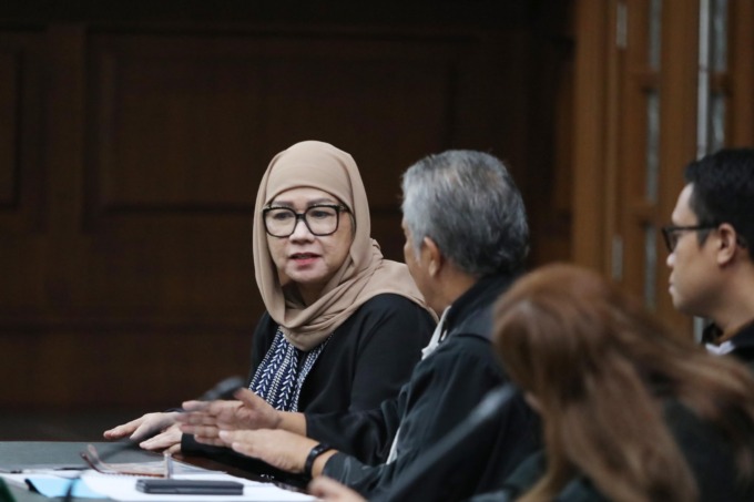 JALANI SIDANG: Mantan Dirut PT Pertamina 2009-2014 Karen Agustiawan menjalani sidang perdana di Pengadilan Tindak Pidana Korupsi (Tipikor) Jakarta Pusat.Fredik Tarigan/Jawa Pos.
