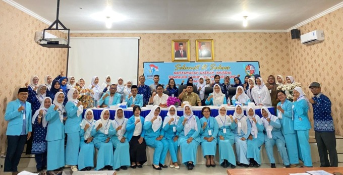 Peserta Musda Himpaudi Deliserdang foto bersama, Selasa (27/2)