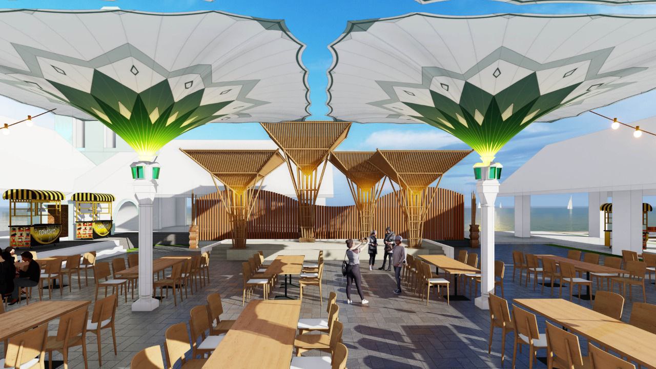 Ilustrasi. Pusat kuliner di Hall A dan B Coastal Area Tanjungbalai bKarimun  bergaya Timur Tengah.