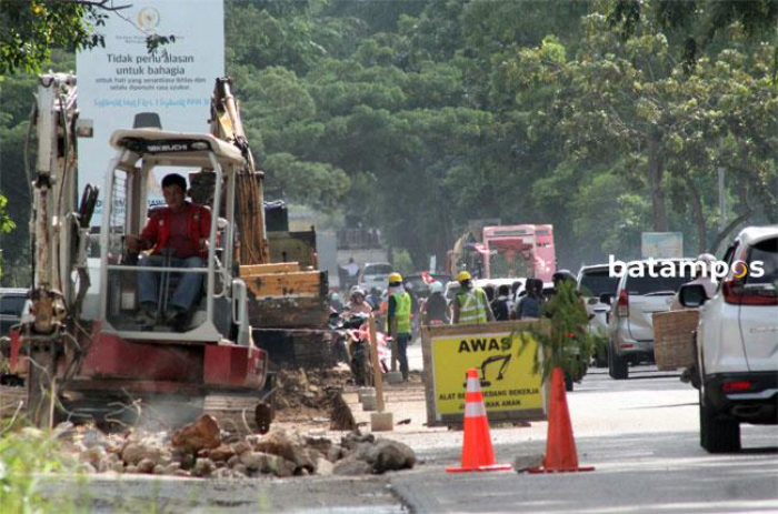 Proses pelebaran Jalan R Soeprapto, Batuaji tahun 2023 lalu.