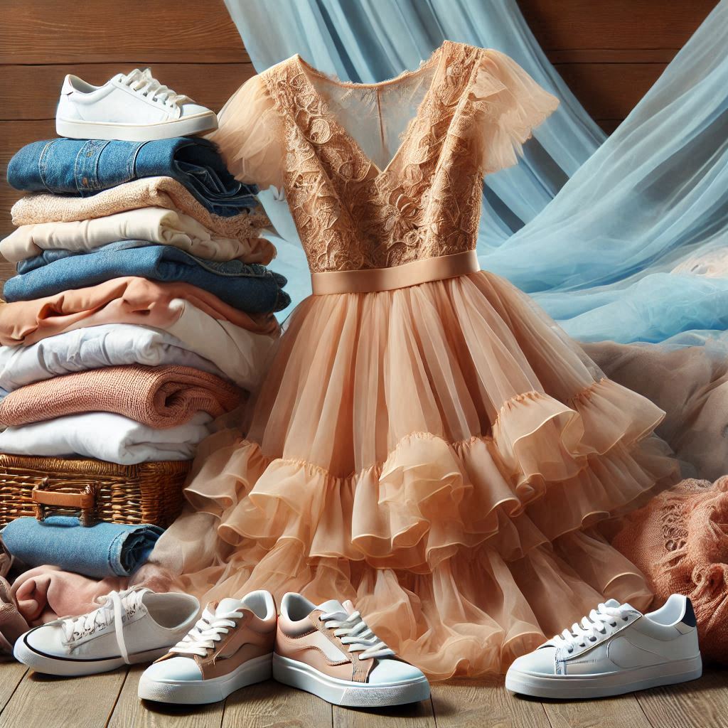 ILUSTRASI pakaian dengan Bahan sifon.