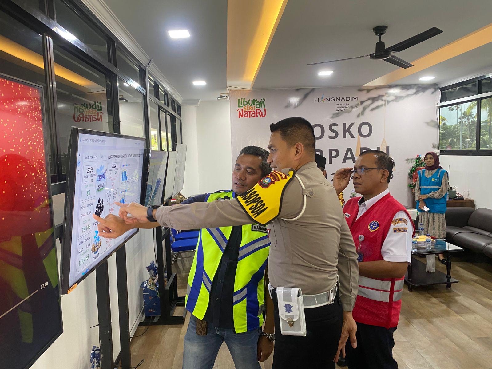 Kasatgas Operasi Daerah (Opsda) Lilin Seligi 2024, Kombes Tri Yulianto melakukan pengecekandi salah satu pos pengamanan dan pos pelayanan di Batam, Minggu (22/12).