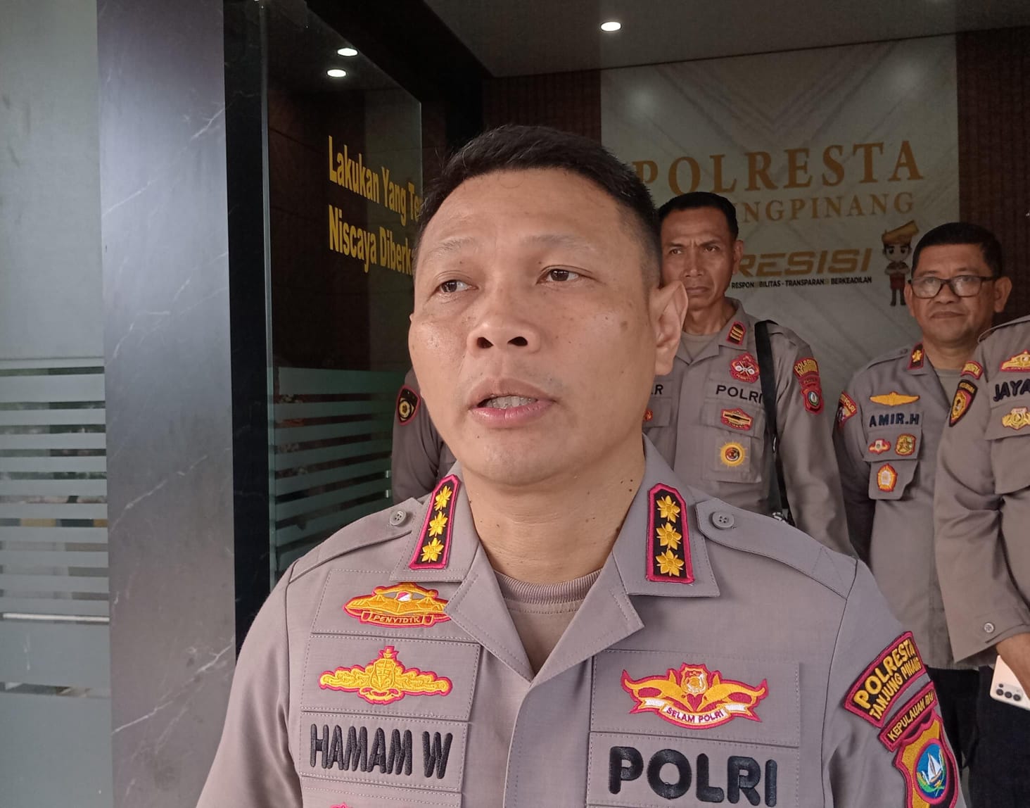 Kapolresta Tanjungpinang, Kombes Pol Hamam Wahyudi.