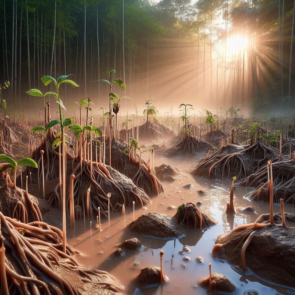 ILUSTRASI. Suasana alam setelah hujan, dimana tanah mengeluarkan aroma has atau petrichor.
