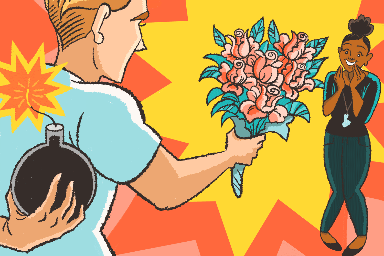 ILUSTRASI. Love bombing.