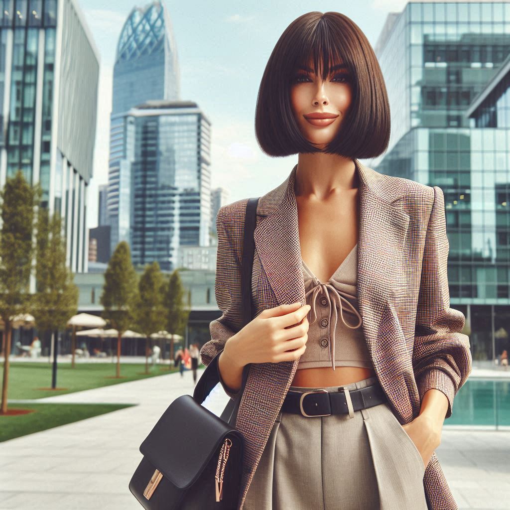 ILUSTRASI. Gaya rambut Blunt Bob bagi wanita. Gaya ini sangat simpel tapi elegan.