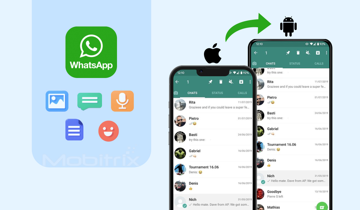 ILUSTRASI. Cara Memindahkan WhatsApp dari iPhone ke Android.