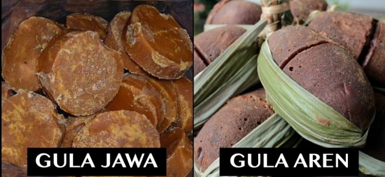 ILUSTRASI. Perbedaan mencolok antara gula aren dengan gula jawa yakni dari tekstur warna, dan pemanfaatannya.
