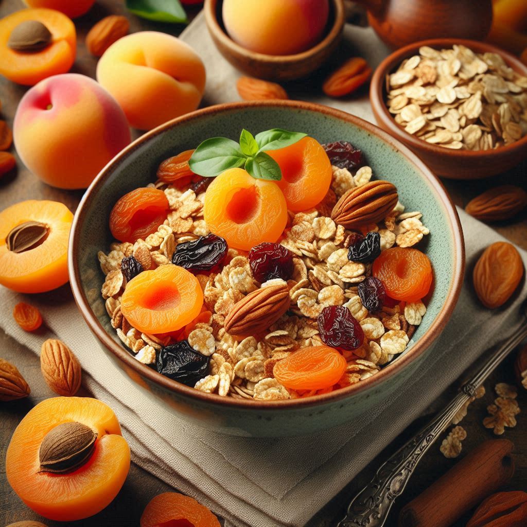 ILUSTRASI. Campuran granola, yogurt, dan aprikot menjadi pilihan tepat menu sarapan pagi sehat.