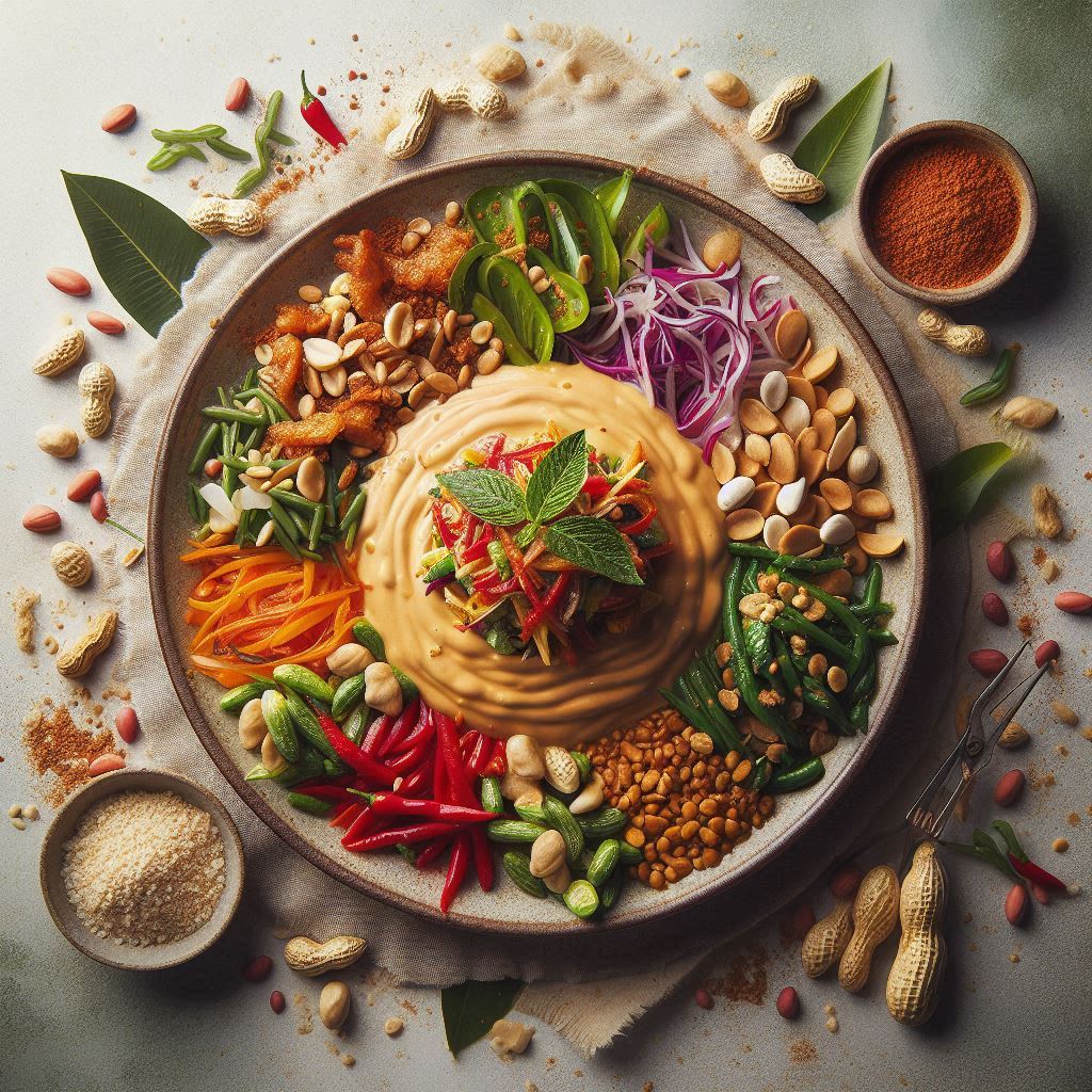 ILUSTRASI. Pecel dengan saus kacang.