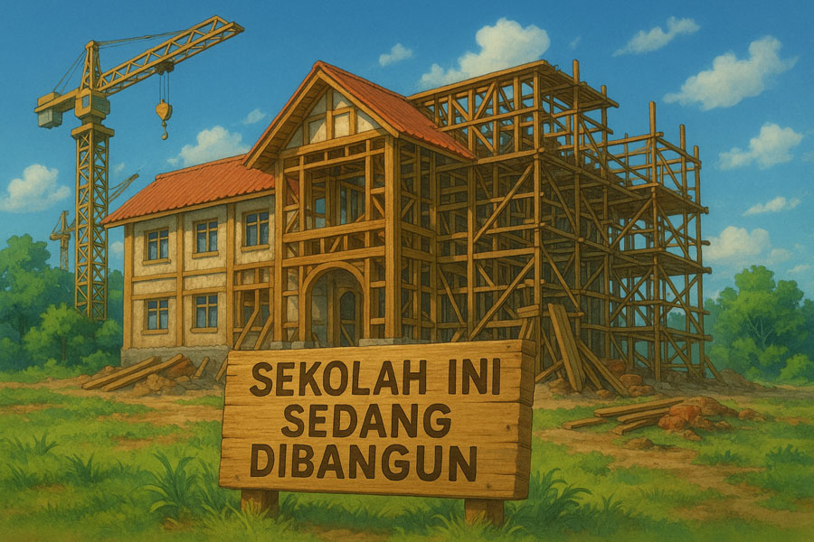 ilustrasi pembangunan sekolah
