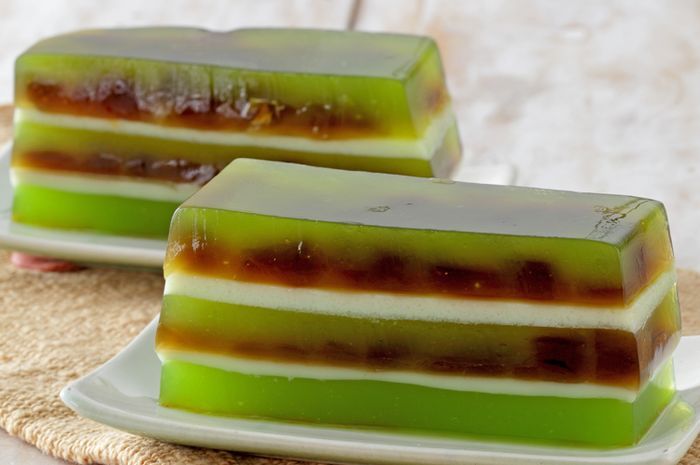 ILUSTRASI. Puding melon lapis susu.
