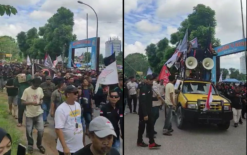 Dirver online di Batam berdemo di 6 titik.