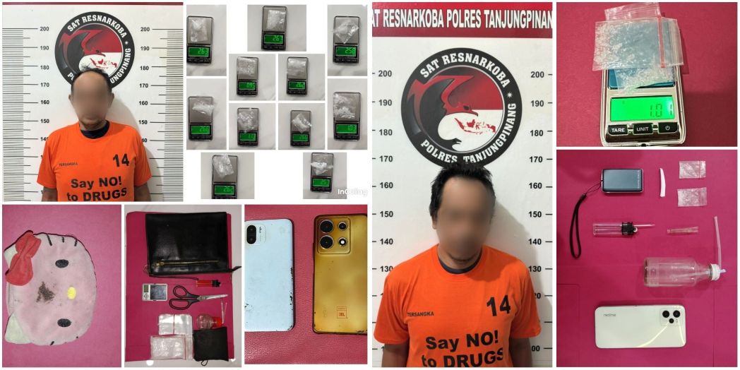 Dua pengedar inisial A dan R beserta barang bukti narkoba.