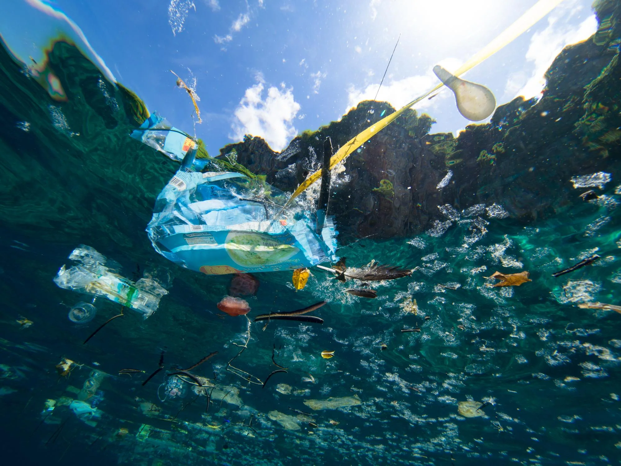 ILUSTRASI plastik di laut. Plastik berpotensi merusak lingkungan dan berbahaya untuk kesehatan.