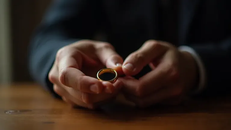 ILUSTRASI cincin pernikahan di tangan pria.