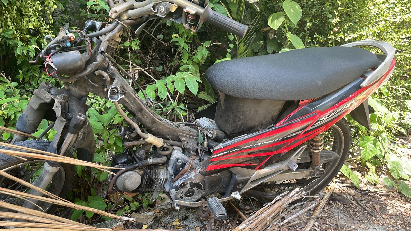Kondisi motor yang sempat hilang saat ditemukan.