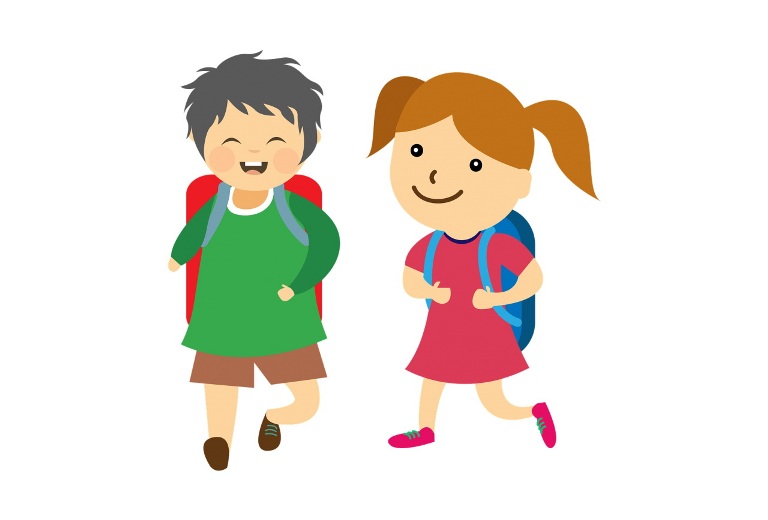 ILUSTRASI. Dau anak cowok dan cewek siap menyambut tahun ajaran baru.