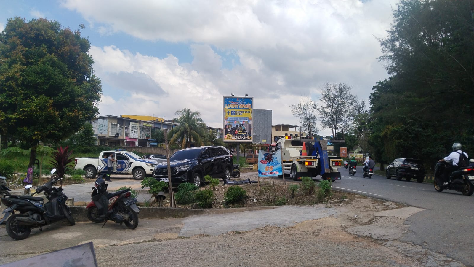 Lokasi kejadian tabrakan beruntun di daerah Tiban, Batam.