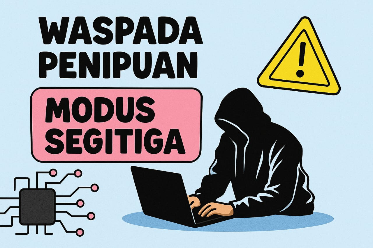 Penipuan modus skema segitiga yang saat ini marak terjadi di platform jual beli daring.