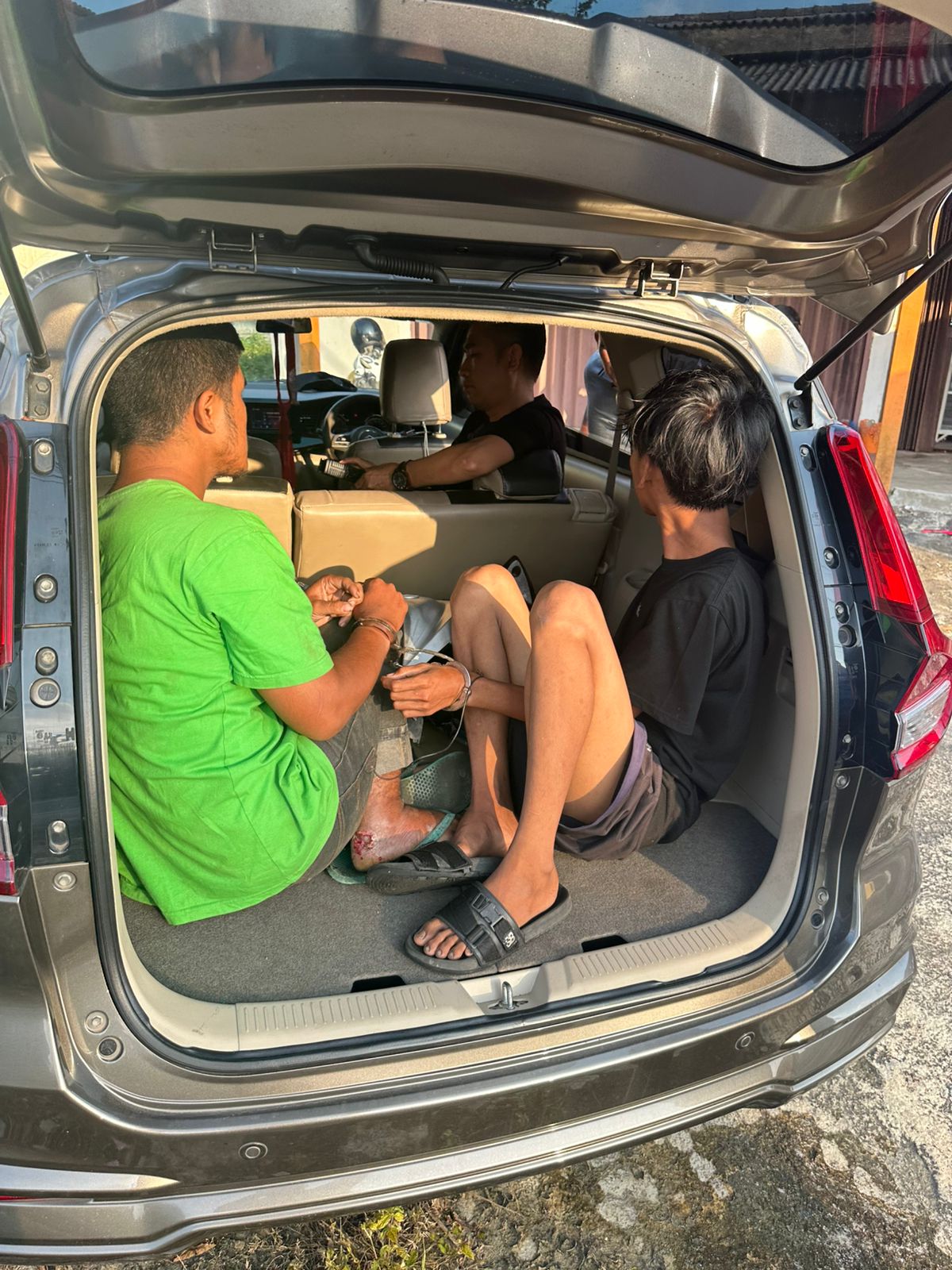 Pelaku curanmor di Tanjungpinang usai diringkus polisi, Rabu (23/7).