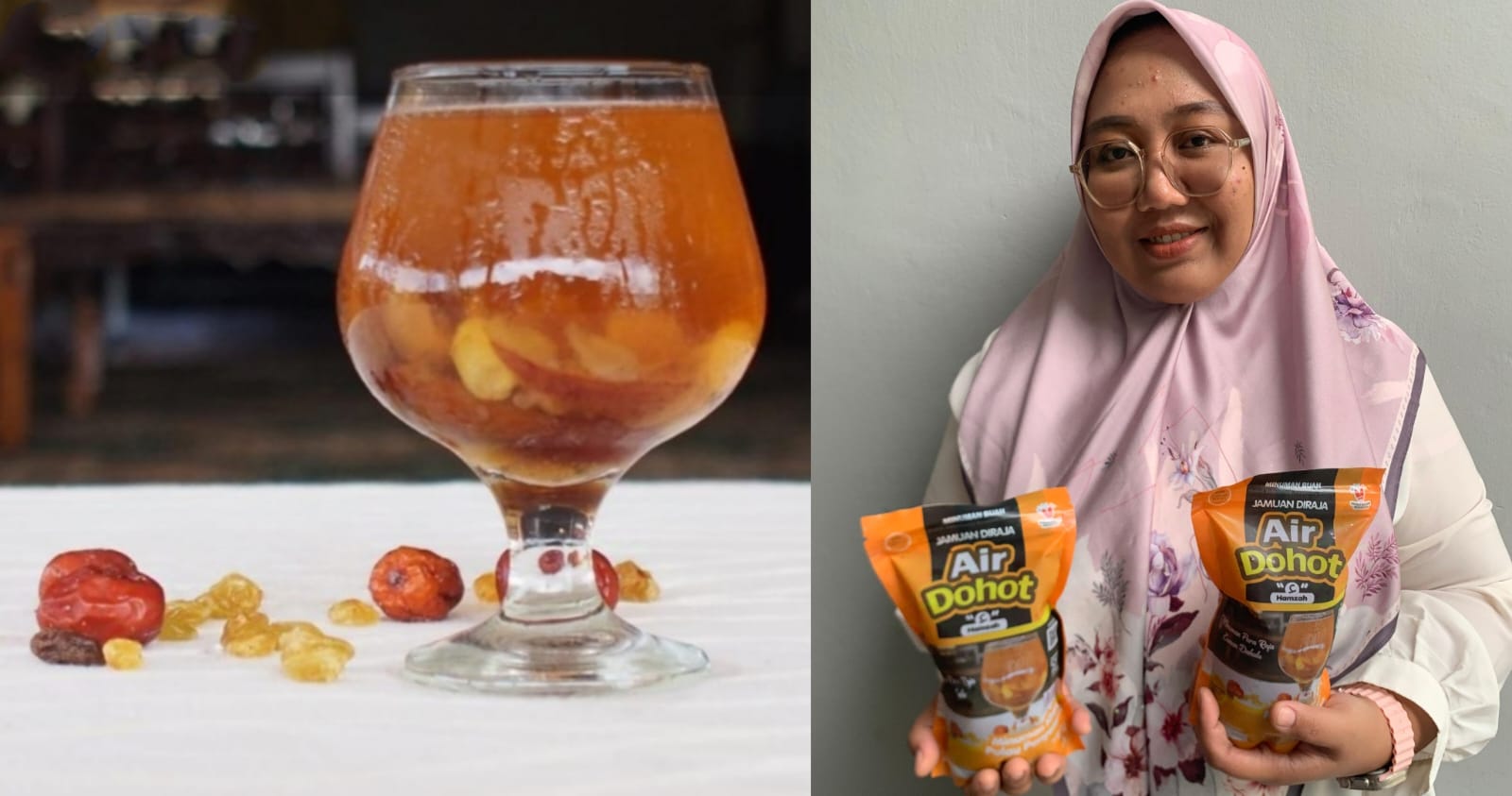 Raja Aisyah Mutia Zafira memperlihatkan kuliner khas Melayu Air Dohot.