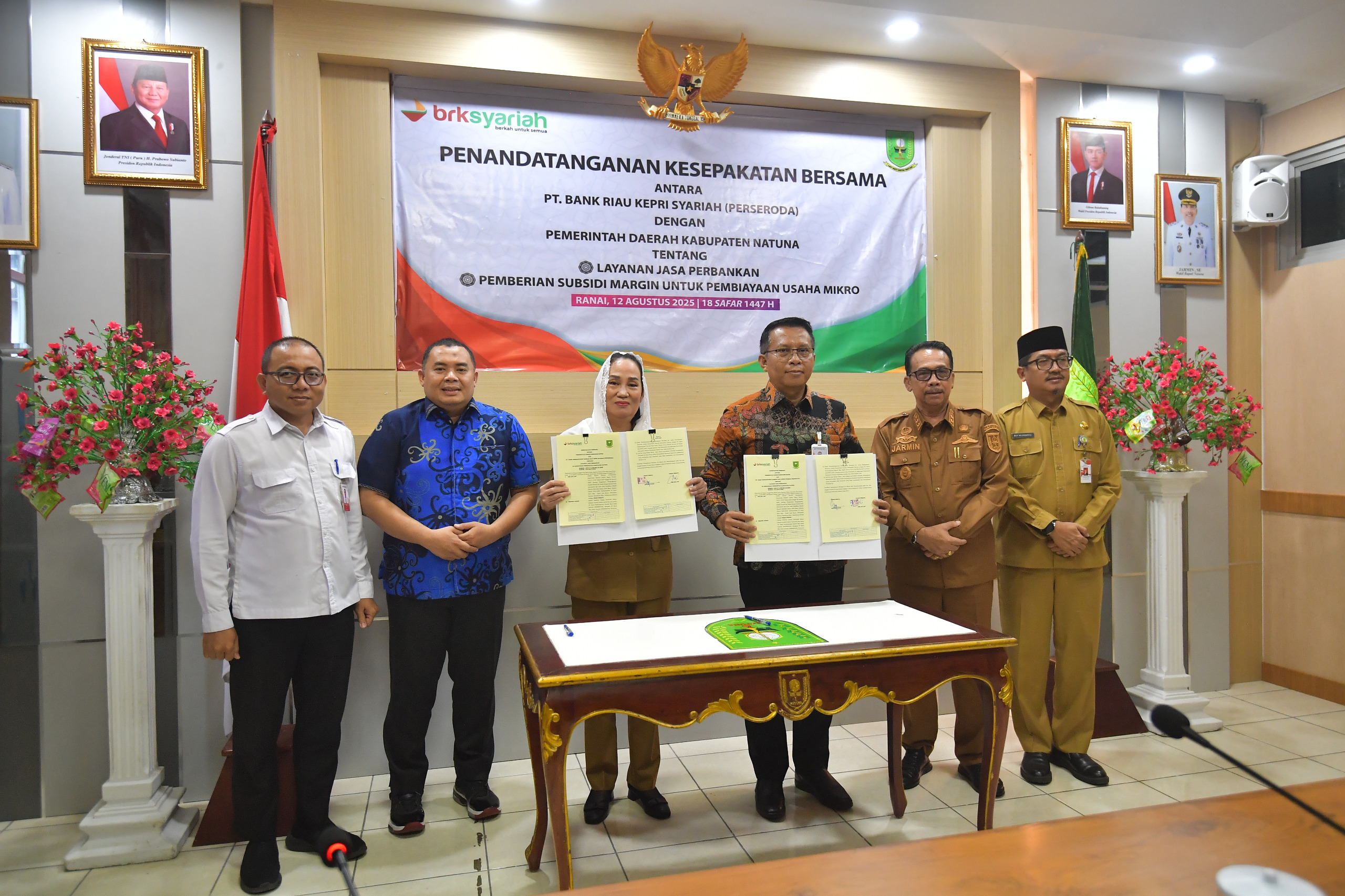 PT Bank Riau Kepri Syariah bersama Pemkab Natuna bekerja sama memberi keringanan pembiayaan untuk UMKM