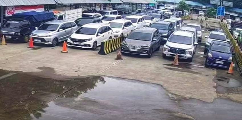 Kondisi Pelabuhan ASDP Tanjunguban terpantau ramai lancar, Jumat (5/9/2025).