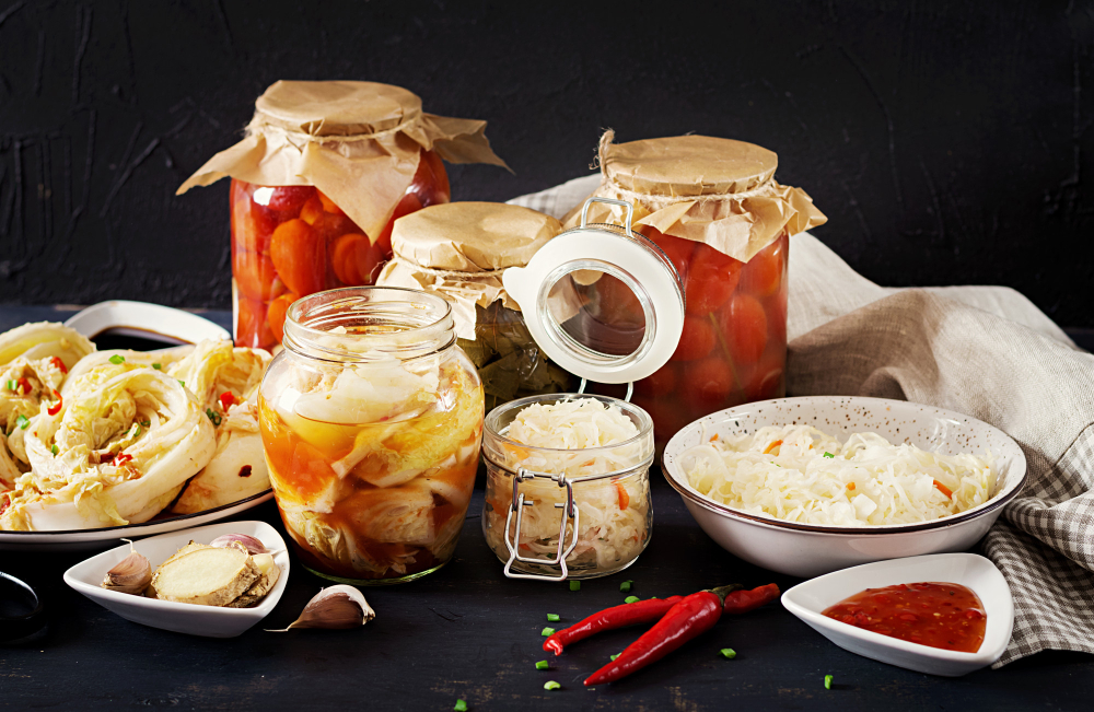 Ilustrasi makanan fermentasi