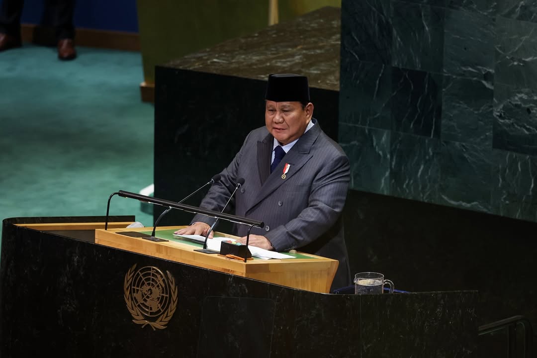 Presiden Prabowo Subianto menyampaikan pidato perdana di PBB.