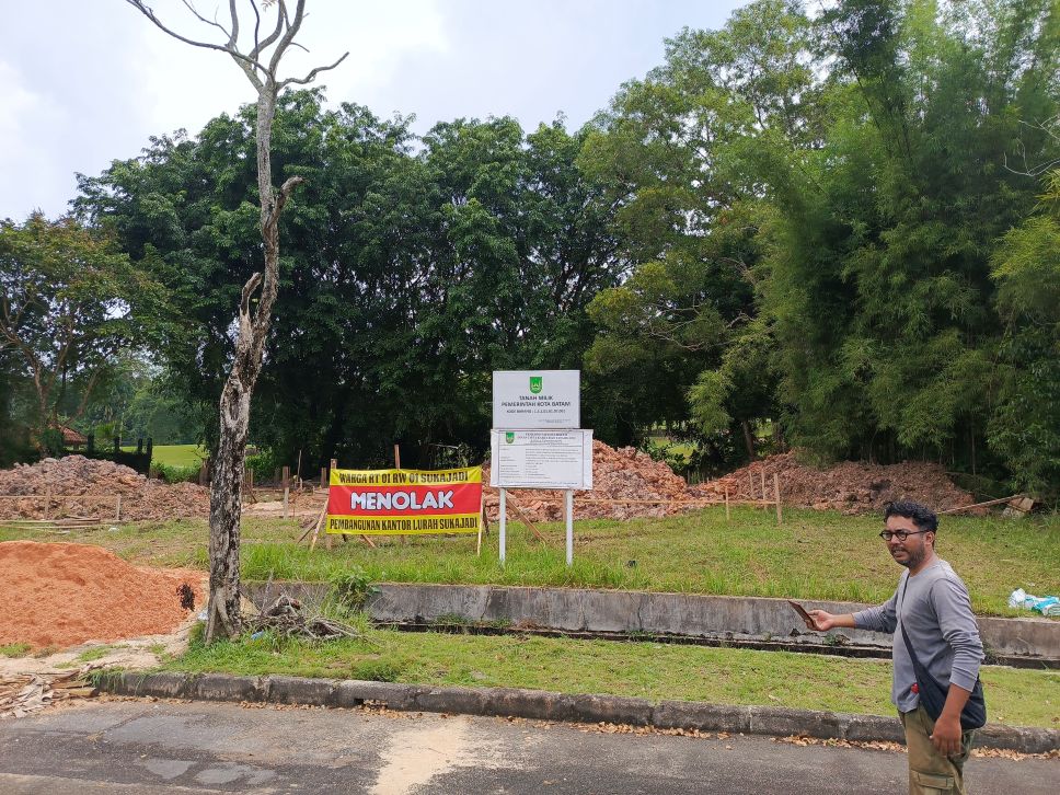 Area proyek pembangunan Kantor Lurah Sukajadi yang mendapat penolakan dari warga sekitar.