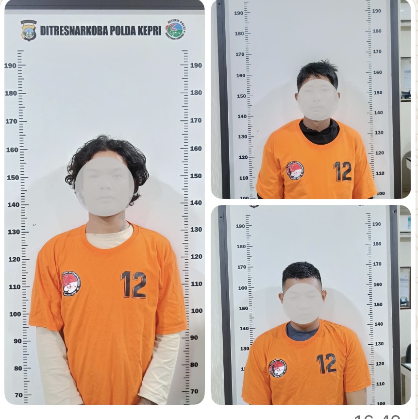 Tiga pengendar narkotika jenis sabu yang ditangkap Tim Subdit 3 Direktorat Reserse Narkoba Polda Kepri.
