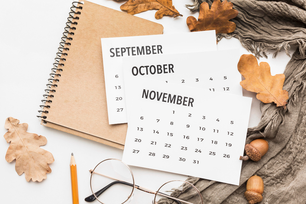 Ilustrasi kalender bulan November 2025